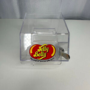 Vintage Rare Short Stackable Acrylic Jelly Belly Clear Storage Dispenser w Scoop